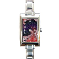 Fractal Art Artwork Design Rectangle Italian Charm Watch by Simbadda