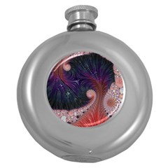 Fractal Art Artwork Design Round Hip Flask (5 Oz) by Simbadda