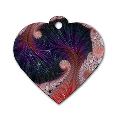 Fractal Art Artwork Design Dog Tag Heart (one Side) by Simbadda