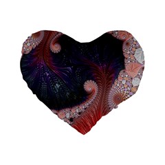 Fractal Art Artwork Design Standard 16  Premium Flano Heart Shape Cushions