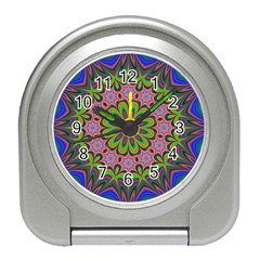 Floral Fractal Star Render Travel Alarm Clock