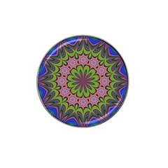 Floral Fractal Star Render Hat Clip Ball Marker (4 Pack) by Simbadda