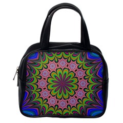 Floral Fractal Star Render Classic Handbag (one Side) by Simbadda