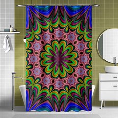 Floral Fractal Star Render Shower Curtain 48  X 72  (small)  by Simbadda