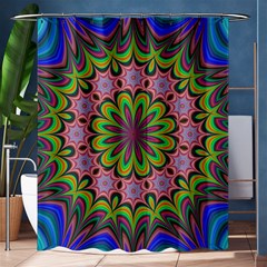 Floral Fractal Star Render Shower Curtain 60  X 72  (medium)  by Simbadda