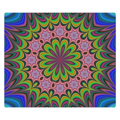 Floral Fractal Star Render Double Sided Flano Blanket (small)  by Simbadda