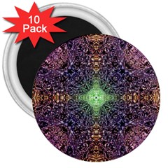 Mandala Carpet Pattern Geometry 3  Magnets (10 Pack)  by Simbadda