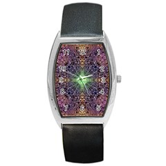 Mandala Carpet Pattern Geometry Barrel Style Metal Watch by Simbadda