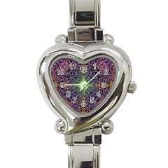 Mandala Carpet Pattern Geometry Heart Italian Charm Watch by Simbadda