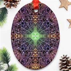 Mandala Carpet Pattern Geometry Oval Ornament (two Sides) by Simbadda