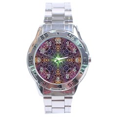 Mandala Carpet Pattern Geometry Stainless Steel Analogue Watch by Simbadda