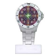 Mandala Carpet Pattern Geometry Plastic Nurses Watch by Simbadda