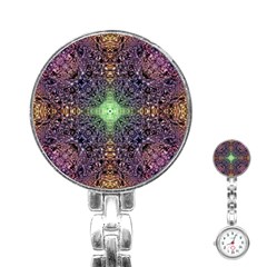 Mandala Carpet Pattern Geometry Stainless Steel Nurses Watch by Simbadda