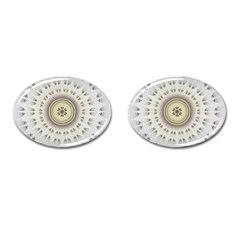 Mandala Fractal Decorative Cufflinks (oval)