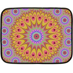 Geometric Flower Oriental Ornament Fleece Blanket (mini) by Simbadda