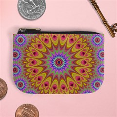 Geometric Flower Oriental Ornament Mini Coin Purse by Simbadda