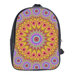 Geometric Flower Oriental Ornament School Bag (large) by Simbadda