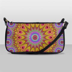 Geometric Flower Oriental Ornament Shoulder Clutch Bag by Simbadda