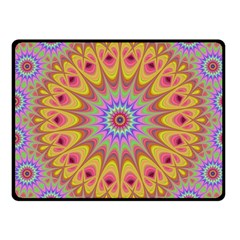 Geometric Flower Oriental Ornament Fleece Blanket (small) by Simbadda