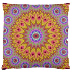 Geometric Flower Oriental Ornament Large Cushion Case (one Side) by Simbadda