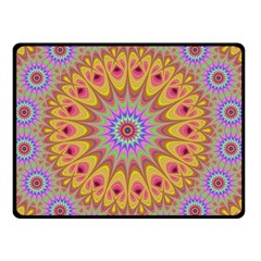 Geometric Flower Oriental Ornament Double Sided Fleece Blanket (small)  by Simbadda