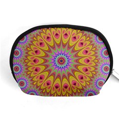 Geometric Flower Oriental Ornament Accessory Pouch (medium) by Simbadda