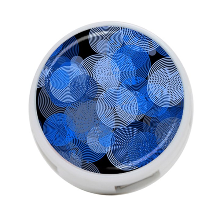 Circle Rings Abstract Optics 4-Port USB Hub (Two Sides)