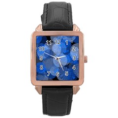 Circle Rings Abstract Optics Rose Gold Leather Watch  by Simbadda