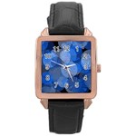 Circle Rings Abstract Optics Rose Gold Leather Watch  Front