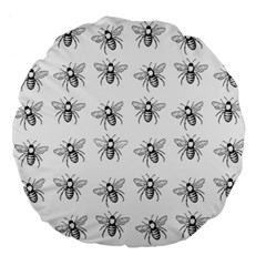 Pop Art  Bee Pattern Large 18  Premium Flano Round Cushions by Valentinaart