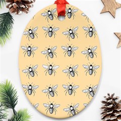 Pop Art  Bee Pattern Ornament (Oval)