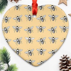 Pop Art  Bee Pattern Ornament (Heart)