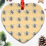 Pop Art  Bee Pattern Ornament (Heart) Front