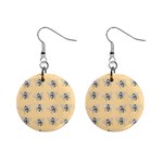 Pop Art  Bee Pattern Mini Button Earrings Front