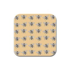 Pop Art  Bee Pattern Rubber Square Coaster (4 pack) 