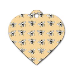 Pop Art  Bee Pattern Dog Tag Heart (One Side)