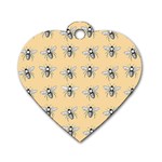 Pop Art  Bee Pattern Dog Tag Heart (Two Sides) Front