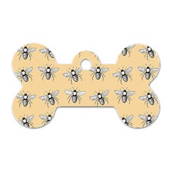 Pop Art  Bee Pattern Dog Tag Bone (Two Sides)