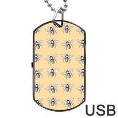 Pop Art  Bee Pattern Dog Tag USB Flash (Two Sides)