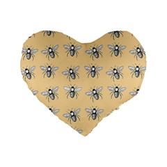 Pop Art  Bee Pattern Standard 16  Premium Heart Shape Cushions