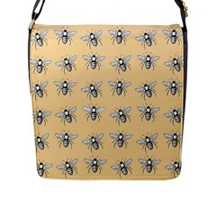 Pop Art  Bee Pattern Flap Closure Messenger Bag (L)