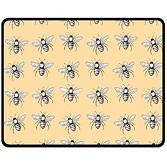 Pop Art  Bee Pattern Double Sided Fleece Blanket (medium)  by Valentinaart