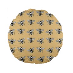 Pop Art  Bee Pattern Standard 15  Premium Flano Round Cushions