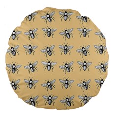 Pop Art  Bee Pattern Large 18  Premium Flano Round Cushions