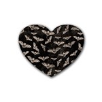 Vintage Halloween Bat pattern Heart Coaster (4 pack)  Front