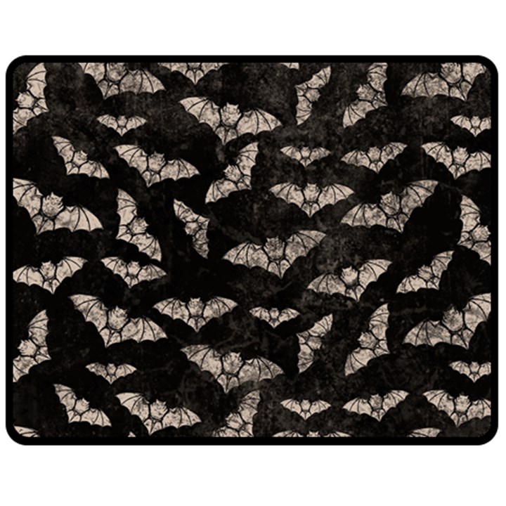 Vintage Halloween Bat pattern Fleece Blanket (Medium) 