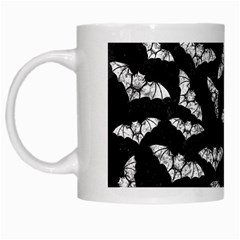 Vintage Halloween Bat Pattern White Mugs by Valentinaart