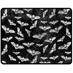 Vintage Halloween Bat Pattern Double Sided Fleece Blanket (medium)  by Valentinaart