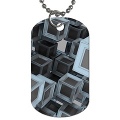 3d Cube Fantasy Square Shape Dog Tag (one Side) by Simbadda