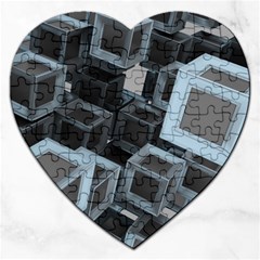 3d Cube Fantasy Square Shape Jigsaw Puzzle (heart) by Simbadda